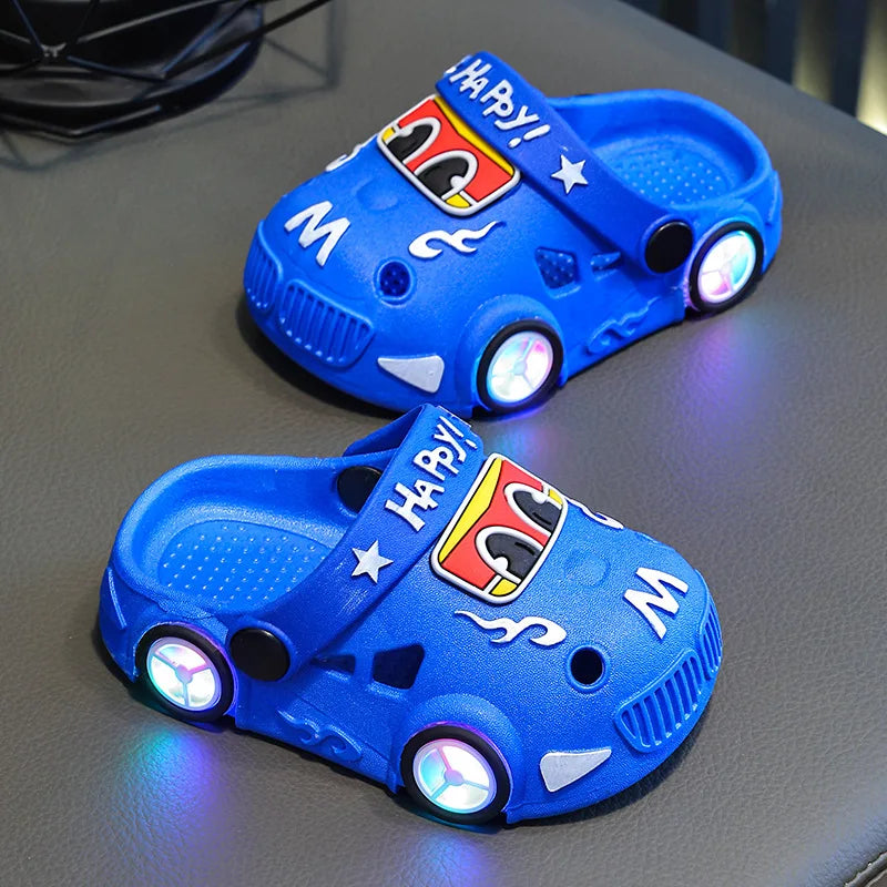 Light-Up Car Wheel Slippers for Kids