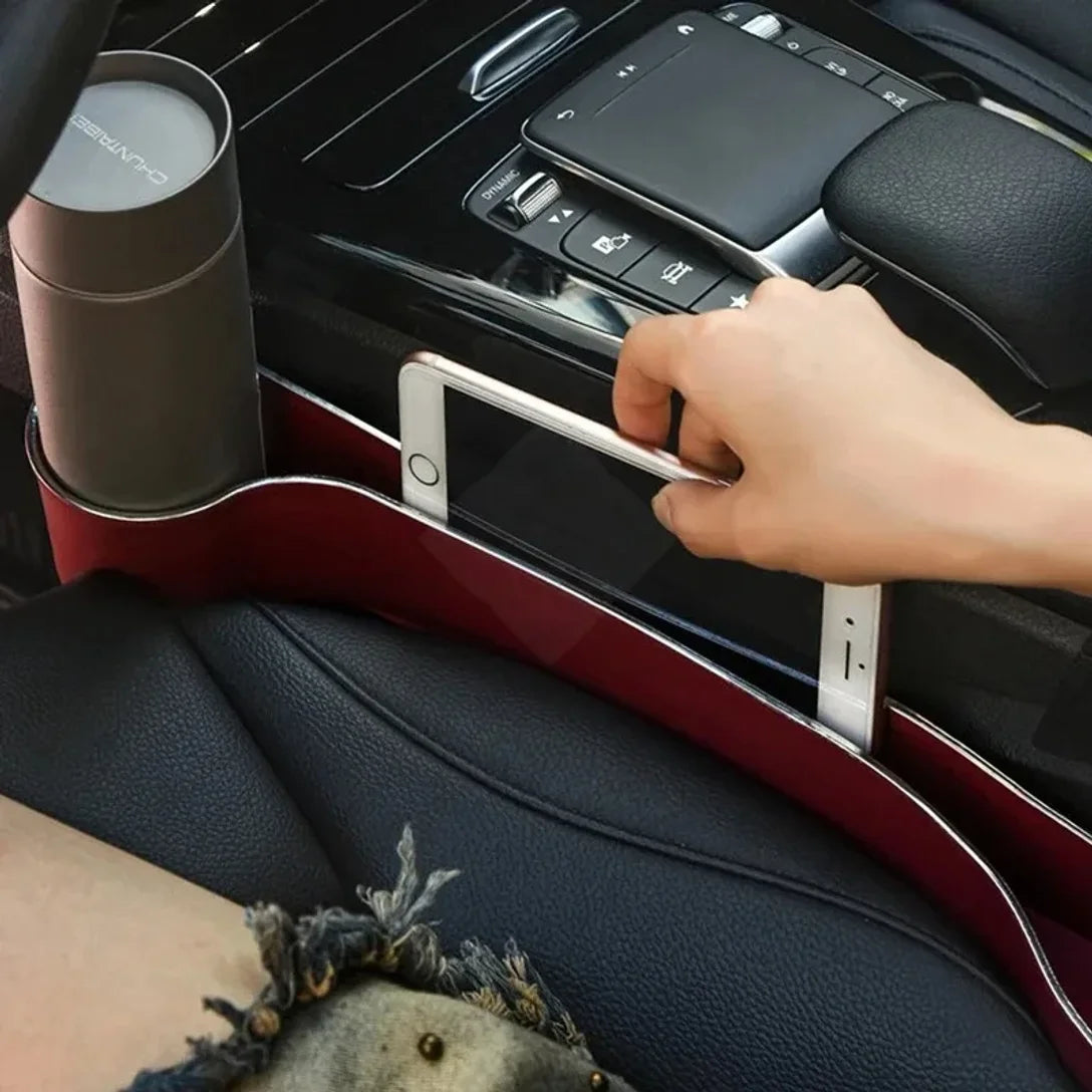 Car Seat Gap Filler Organizer with Cup & Phone Holder (2-Pack)