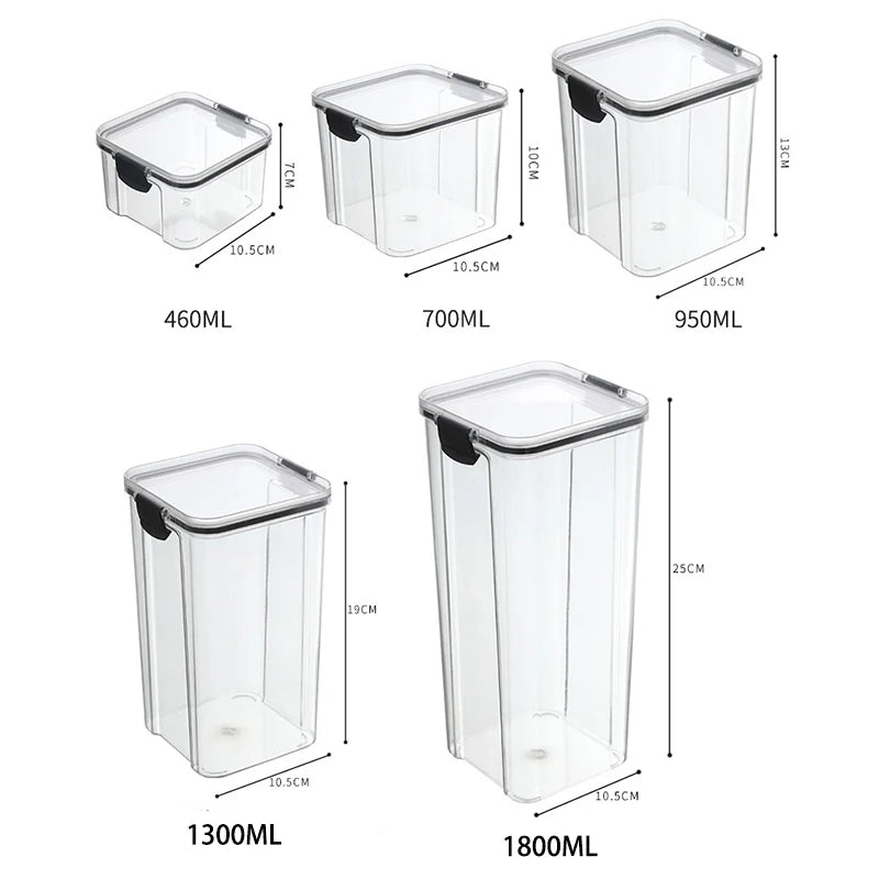 Sealed Grain Storage Jars – Kitchen Organizer Set