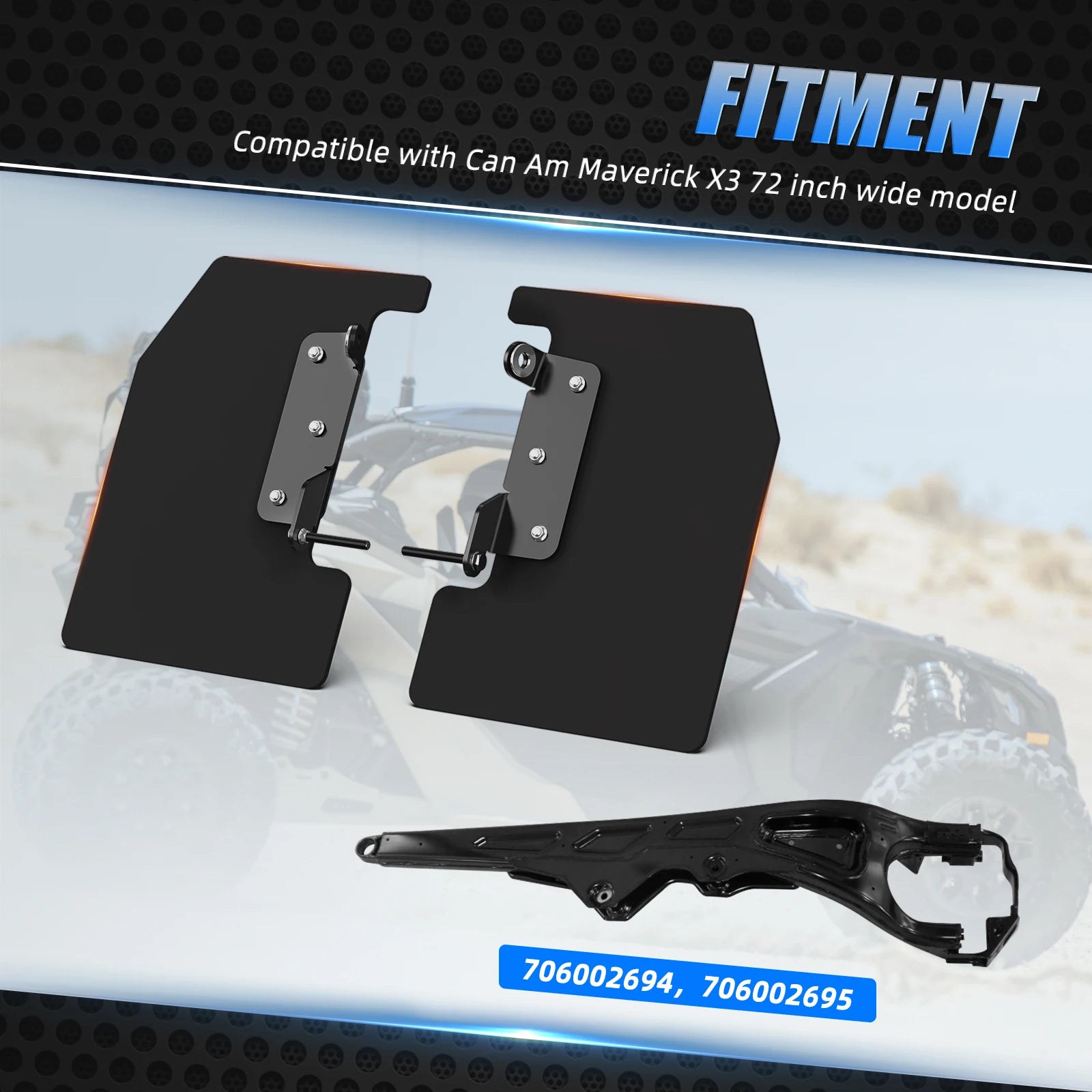 NICECNC Rear Wheel Rock Deflector Kit for Can-Am Maverick X3