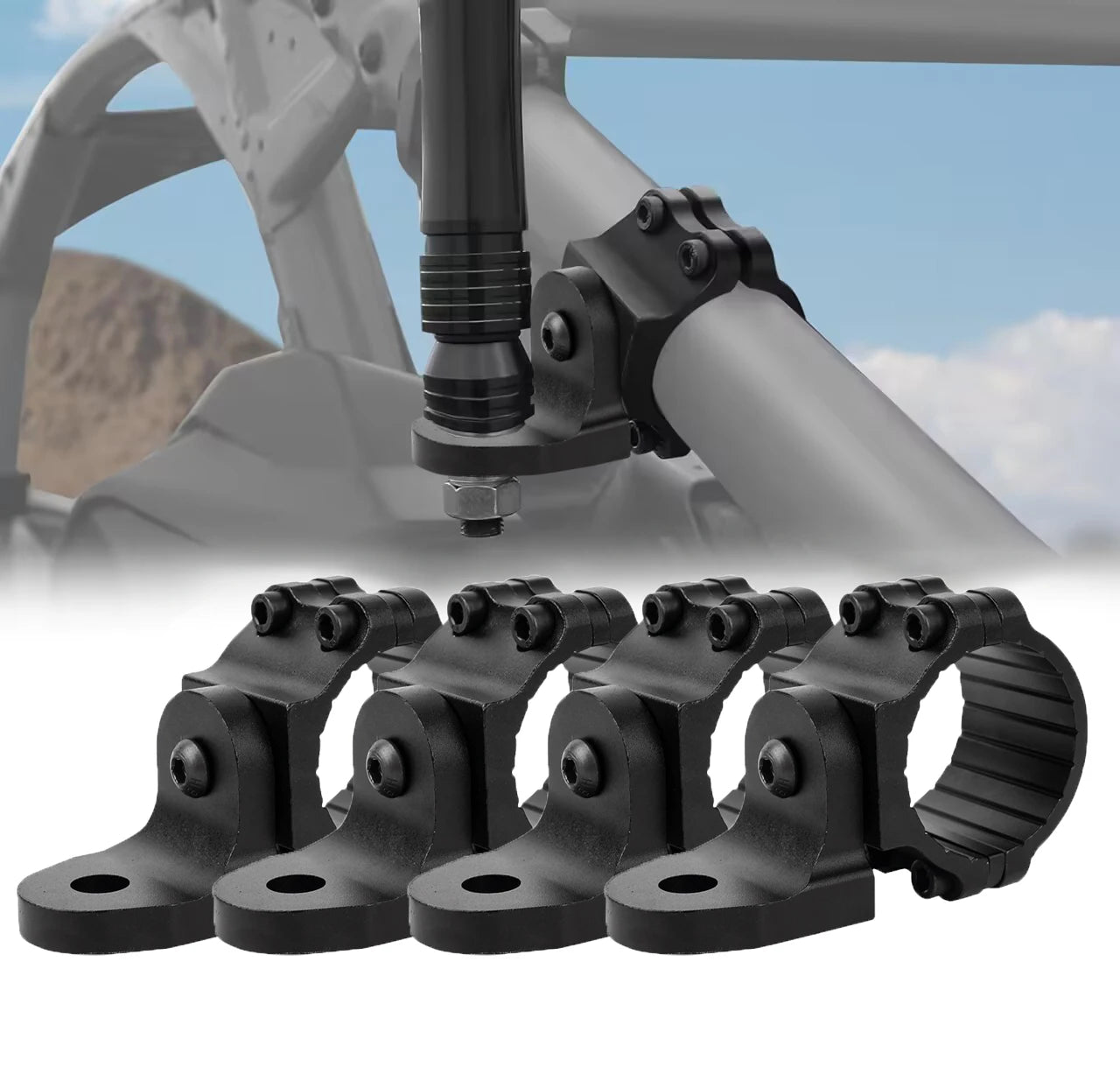 1.75' 1.875' 2' Roll Bar Cage Bracket For BRP CAN-AM MAVERICK X3, Polaris RZR 900 1000 XP, and Other UTV Fixed Support