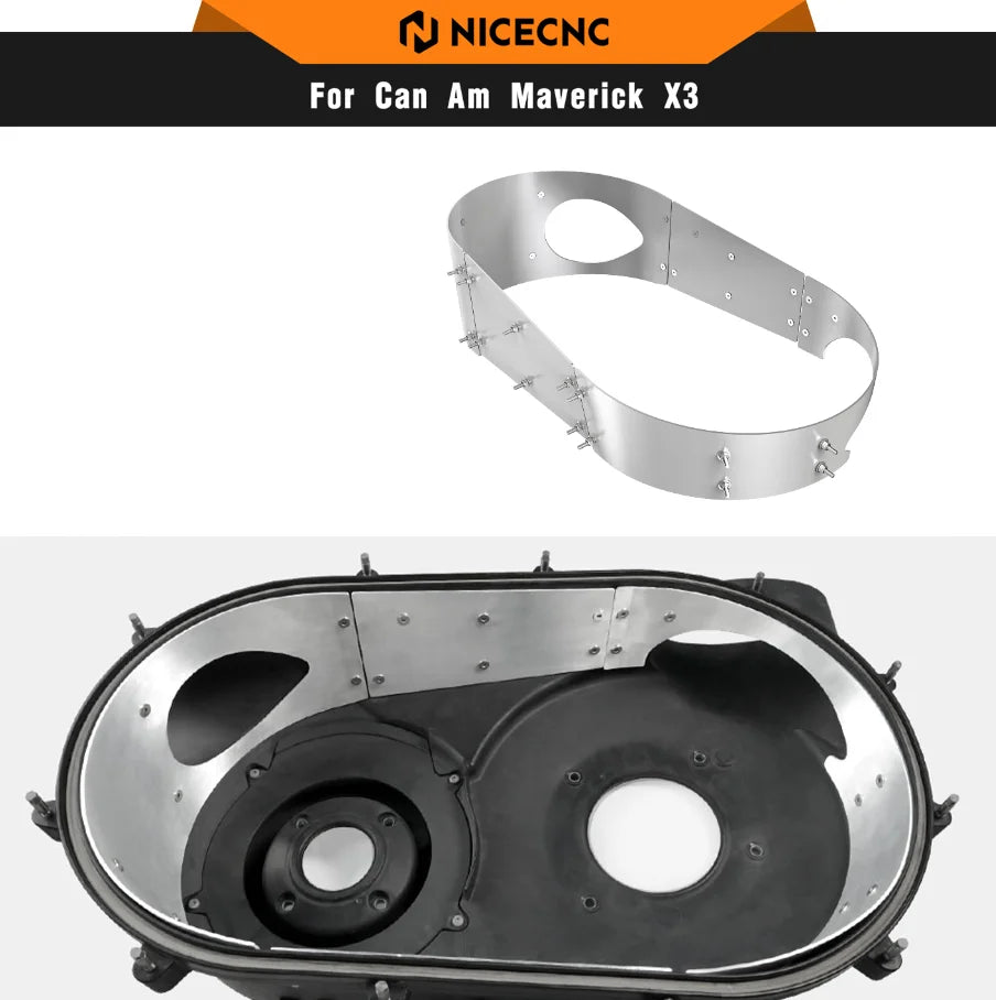 NICECNC For Can Am Maverick X3 UTV Belt Clutch Cover Guard Kit For canam Maverick R 900 Max Turbo 2017-2021 Aluminum Accessories