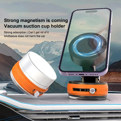 360° Magnetic Vacuum Phone Mount – Car & Desk