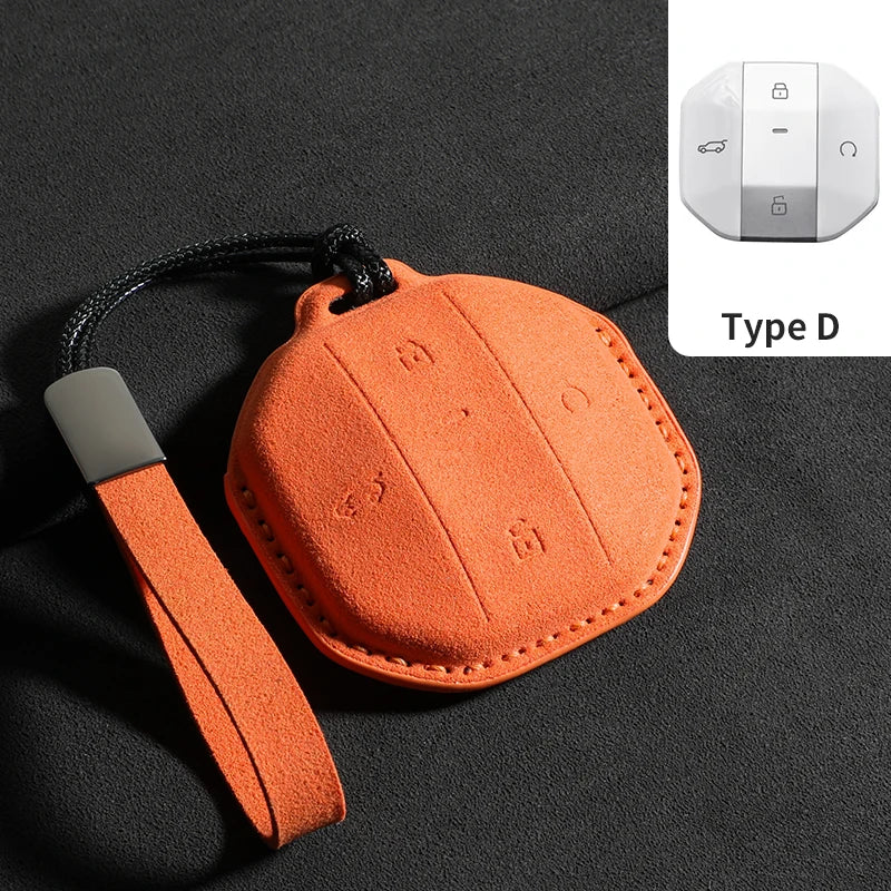 Suede Key Case Cover for Jetour T1/T2 Remote Key