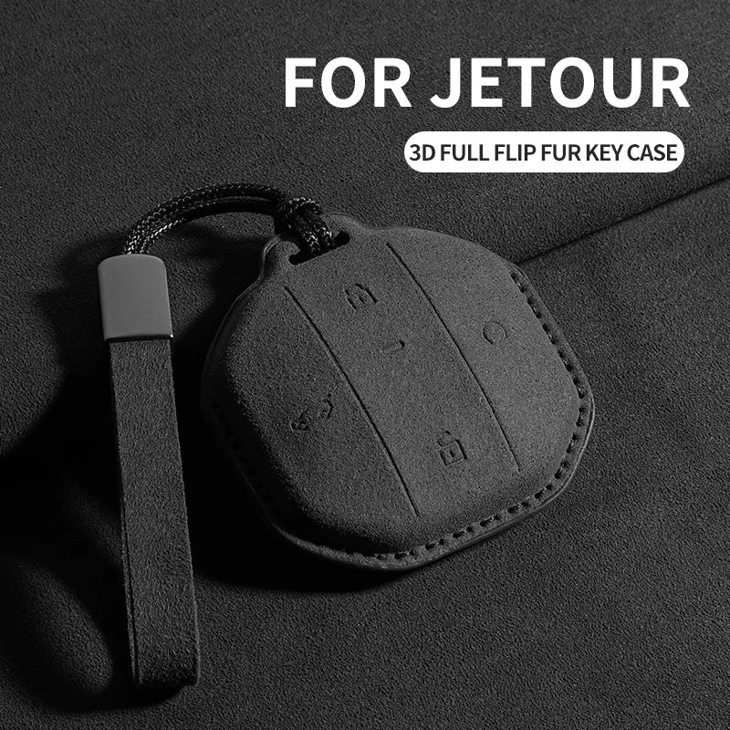 Suede Key Case Cover for Jetour T1/T2 Remote Key