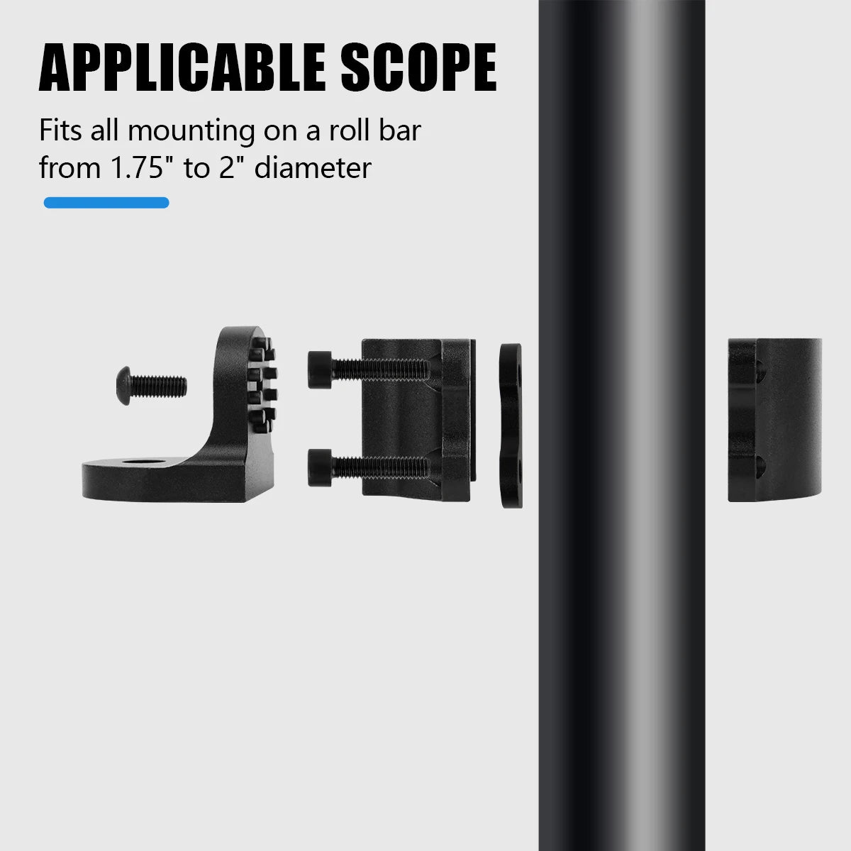 1.75' 1.875' 2' Roll Bar Cage Bracket For BRP CAN-AM MAVERICK X3, Polaris RZR 900 1000 XP, and Other UTV Fixed Support