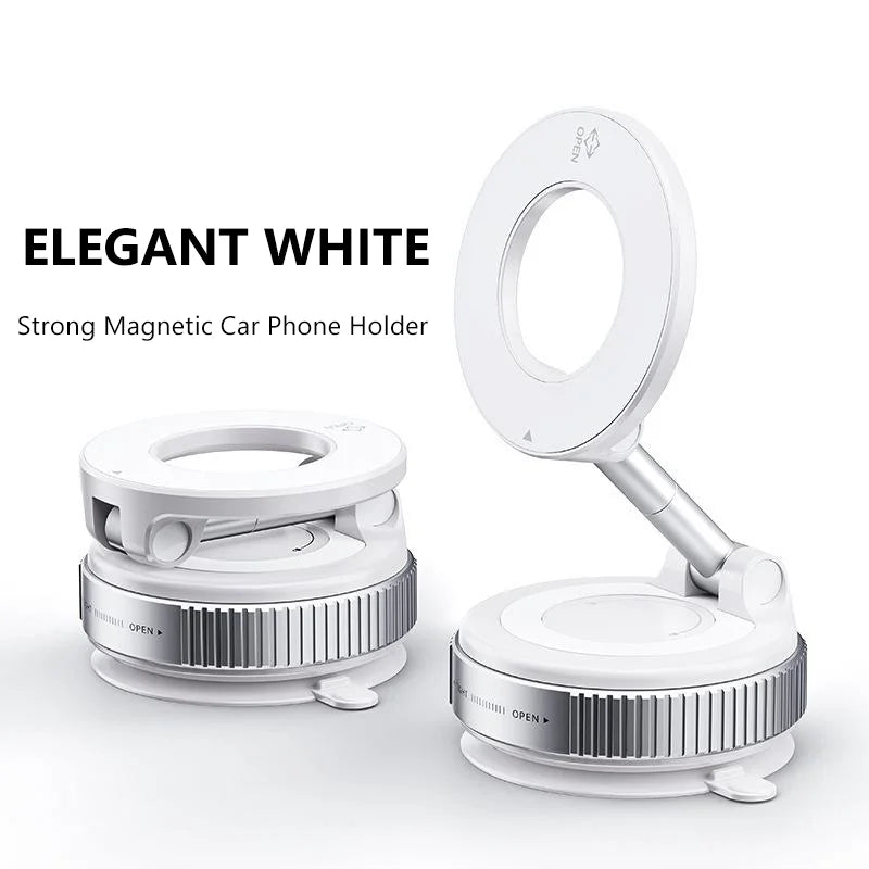 Magnetic Foldable Car Phone Holder – 360° Vacuum Mount