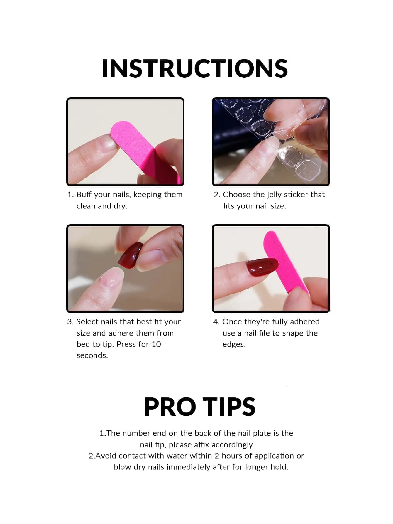 Wine Red Almond Press-On Nails – 24Pcs Set