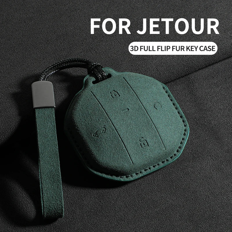 Suede Key Case Cover for Jetour T1/T2 Remote Key