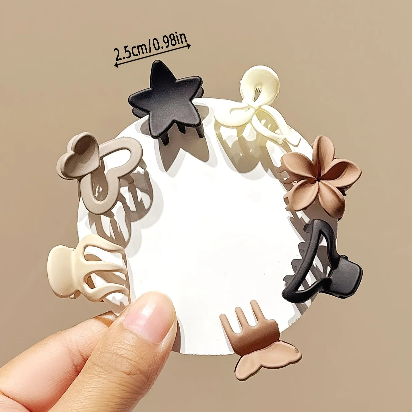 Mini Hair Clips for Girls – Beige Mixed Pack