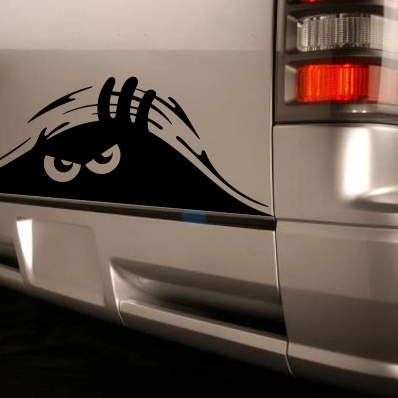 3D Sand Monster Peeking Car Sticker – Waterproof Decal
