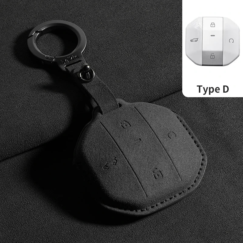 Suede Key Case Cover for Jetour T1/T2 Remote Key