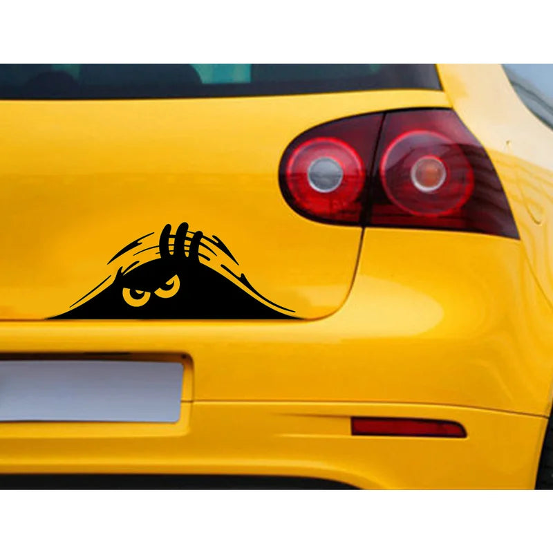 3D Sand Monster Peeking Car Sticker – Waterproof Decal
