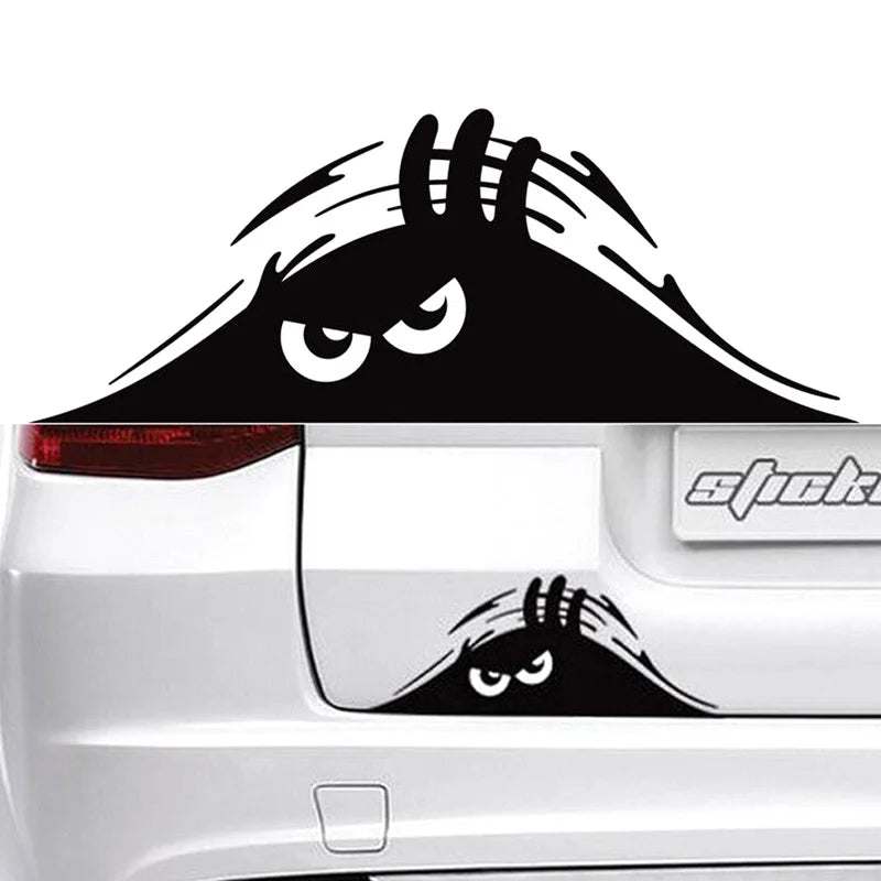 3D Sand Monster Peeking Car Sticker – Waterproof Decal