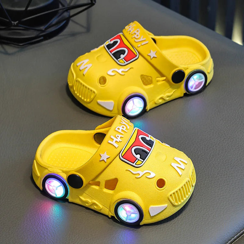 Light-Up Car Wheel Slippers for Kids