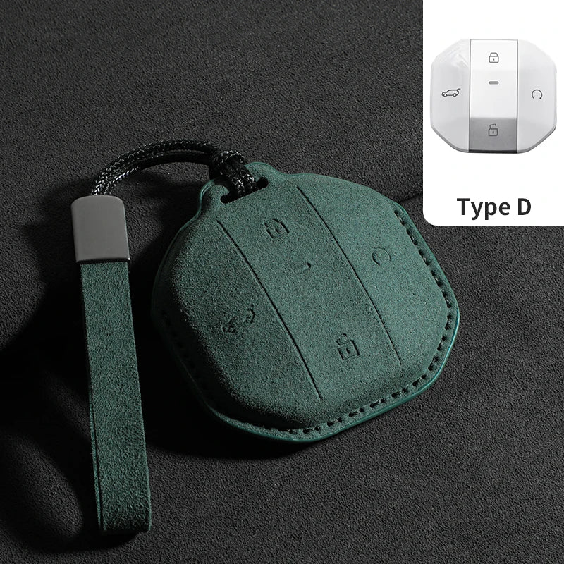 Suede Key Case Cover for Jetour T1/T2 Remote Key