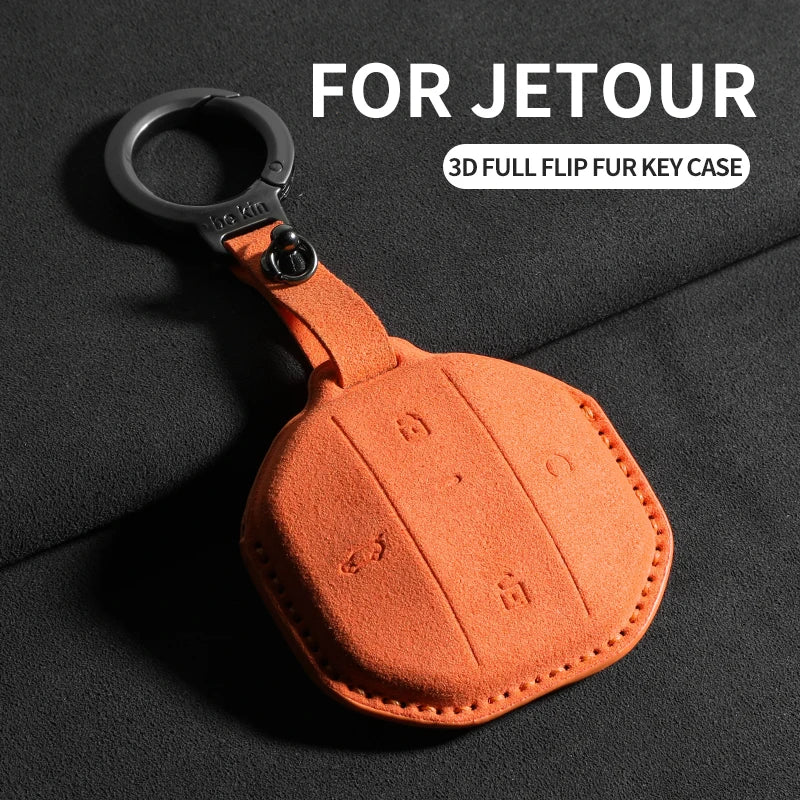 Suede Key Case Cover for Jetour T1/T2 Remote Key
