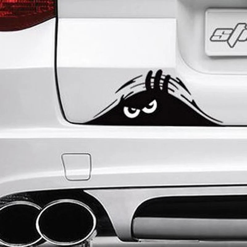 3D Sand Monster Peeking Car Sticker – Waterproof Decal