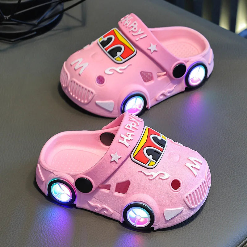 Light-Up Car Wheel Slippers for Kids