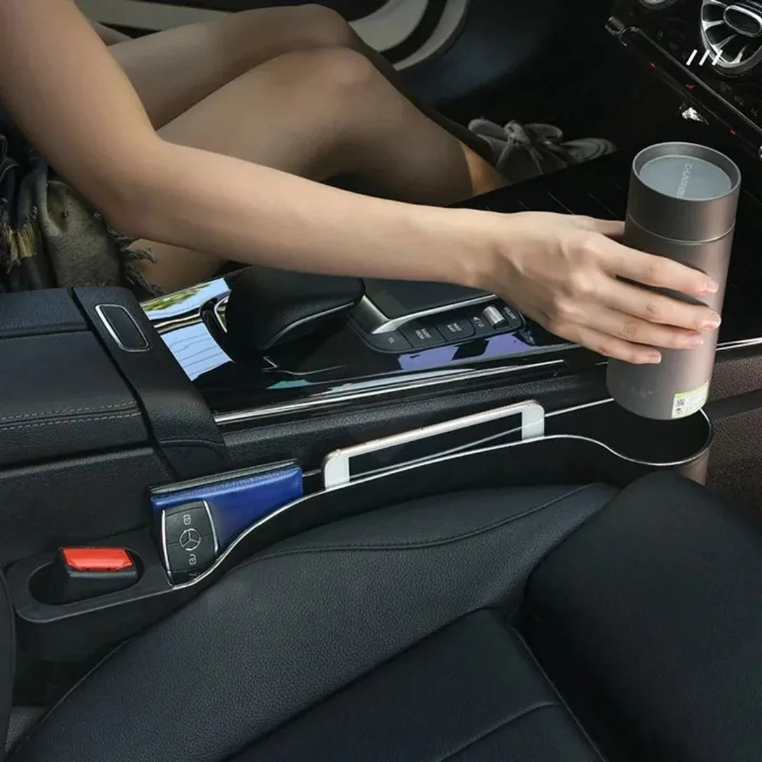 Car Seat Gap Filler Organizer with Cup & Phone Holder (2-Pack)