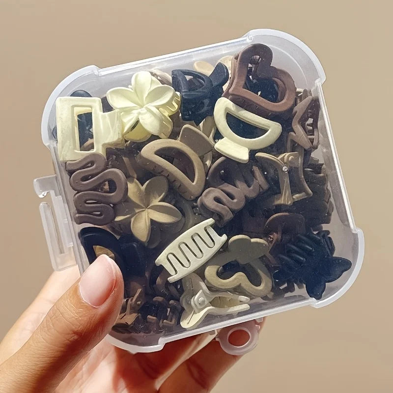 Mini Hair Clips for Girls – Beige Mixed Pack
