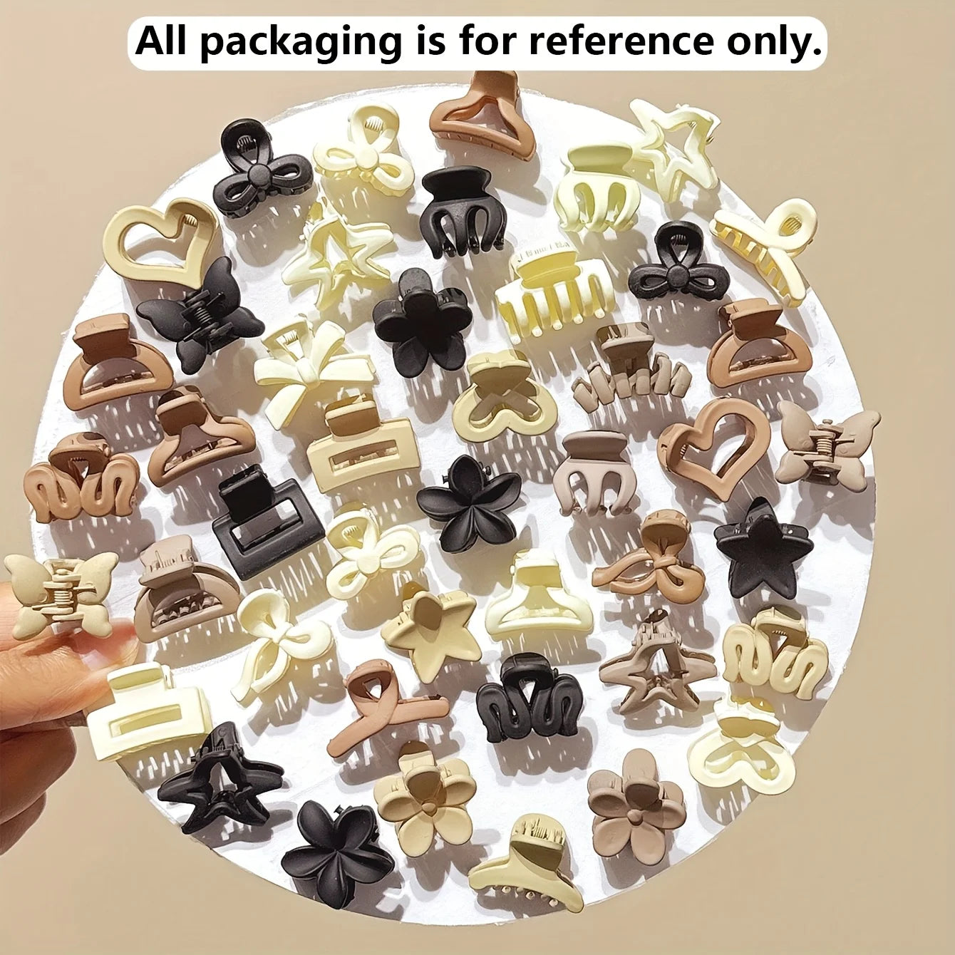 Mini Hair Clips for Girls – Beige Mixed Pack
