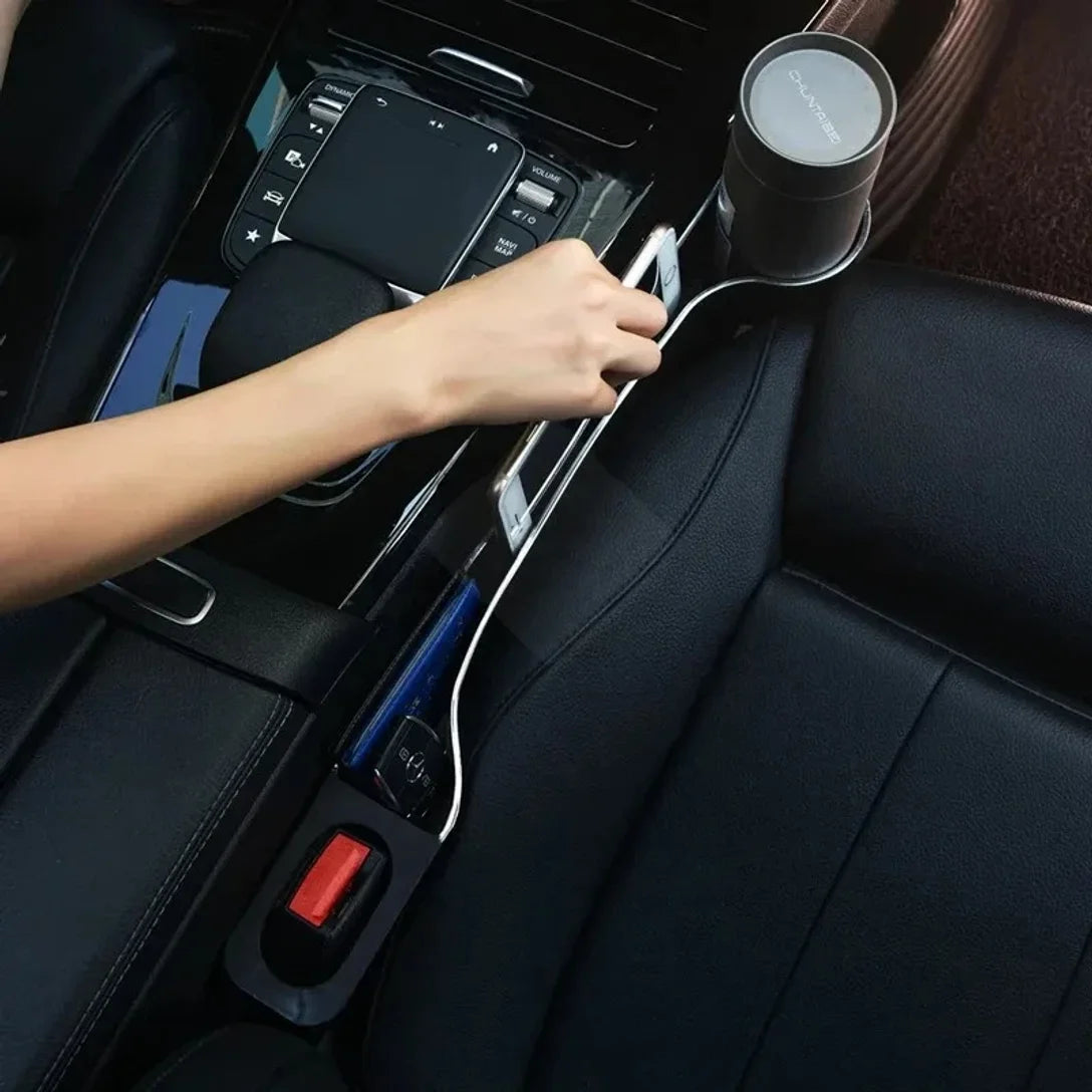 Car Seat Gap Filler Organizer with Cup & Phone Holder (2-Pack)
