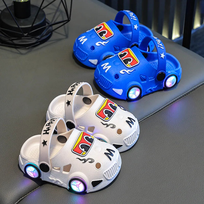Light-Up Car Wheel Slippers for Kids