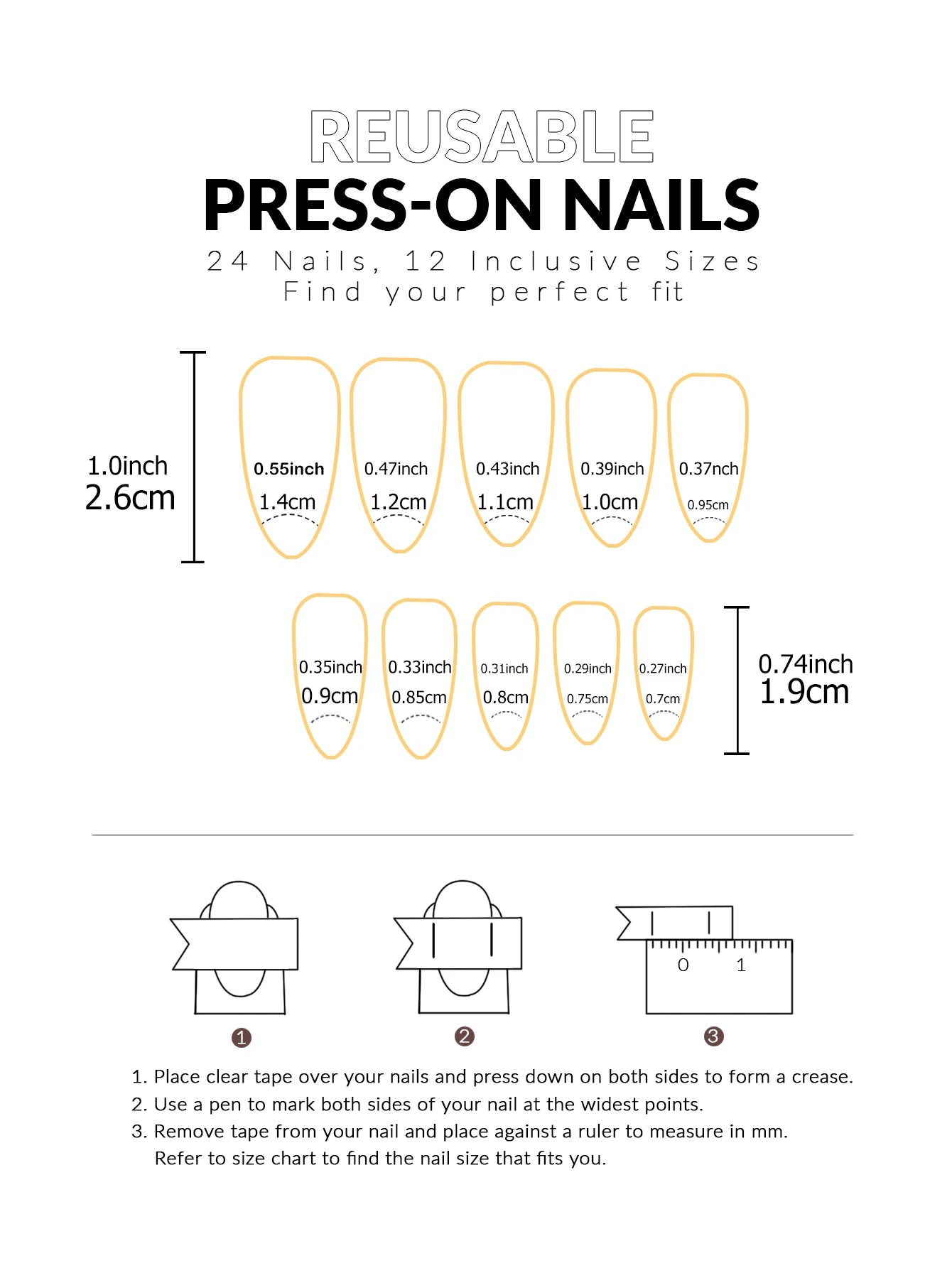 Wine Red Almond Press-On Nails – 24Pcs Set