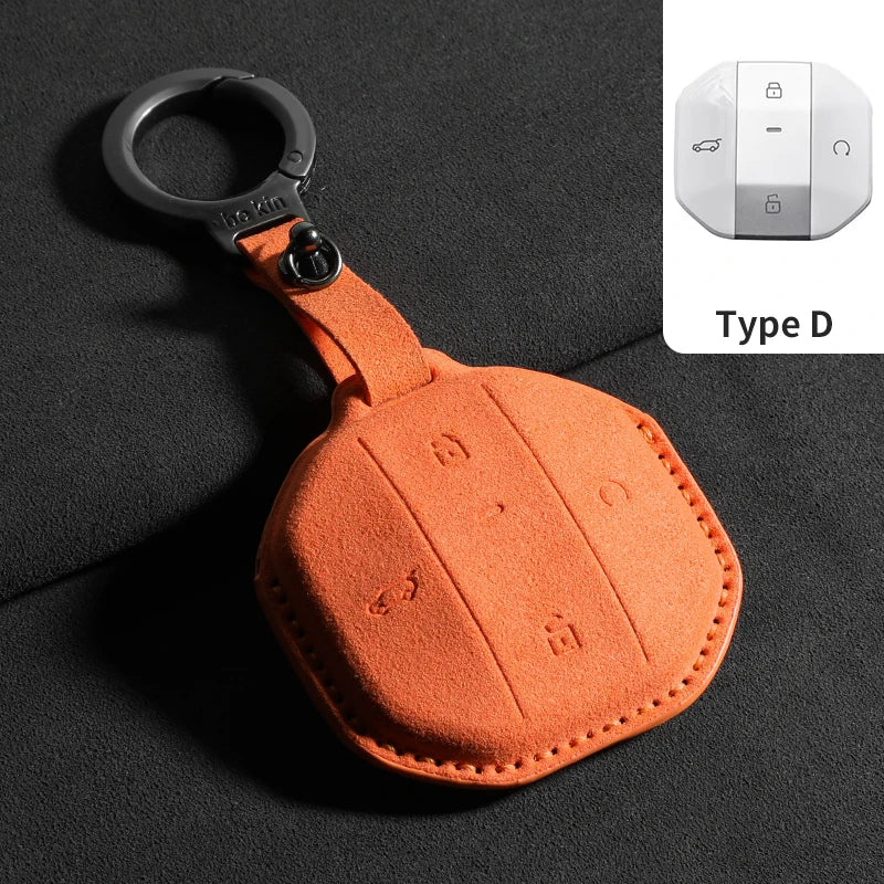 Suede Key Case Cover for Jetour T1/T2 Remote Key
