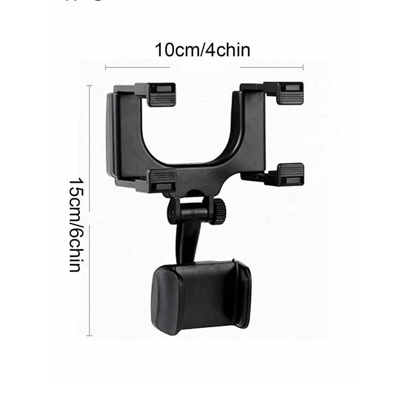 360° Rearview Mirror Phone Mount – Foldable GPS Holder