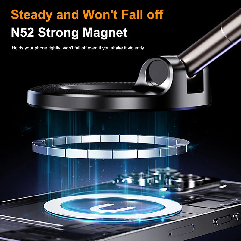Magnetic Foldable Car Phone Holder – 360° Vacuum Mount