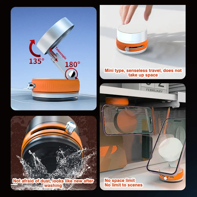 360° Magnetic Vacuum Phone Mount – Car & Desk