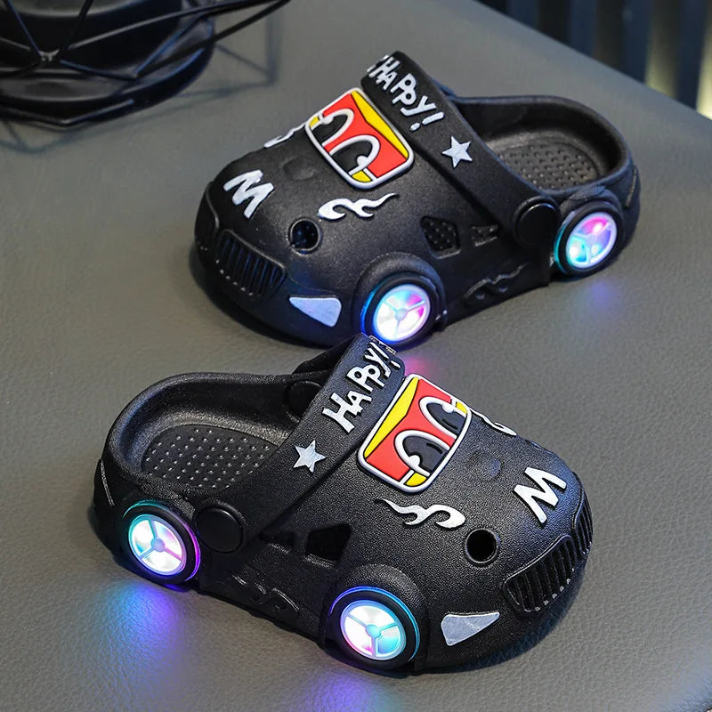 Light-Up Car Wheel Slippers for Kids