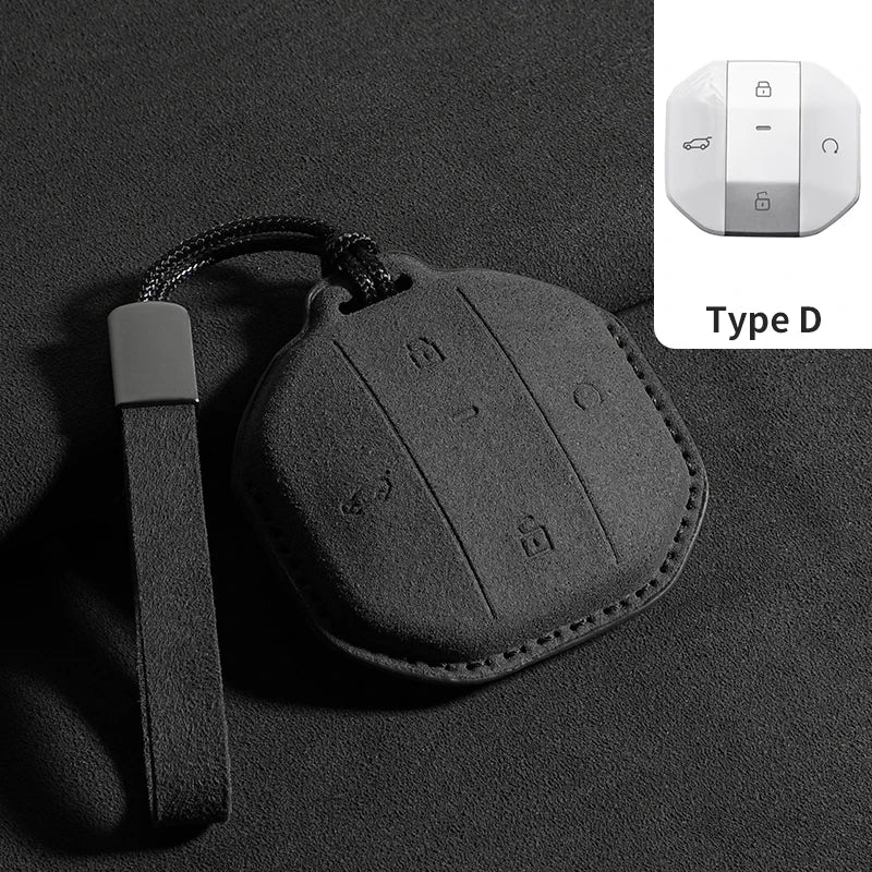 Suede Key Case Cover for Jetour T1/T2 Remote Key