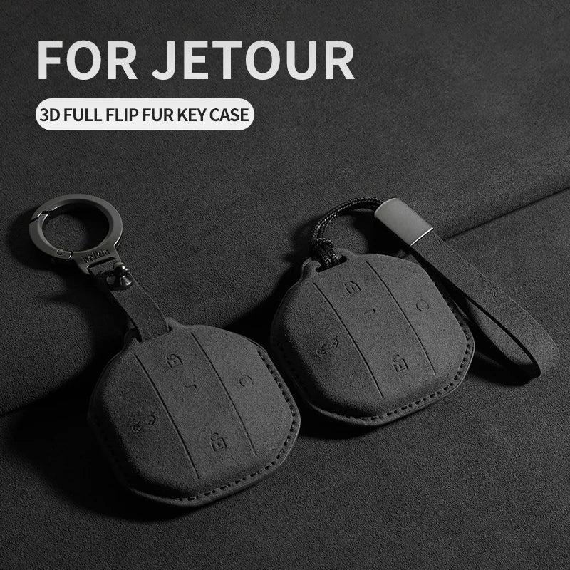 Suede Key Case Cover for Jetour T1/T2 Remote Key