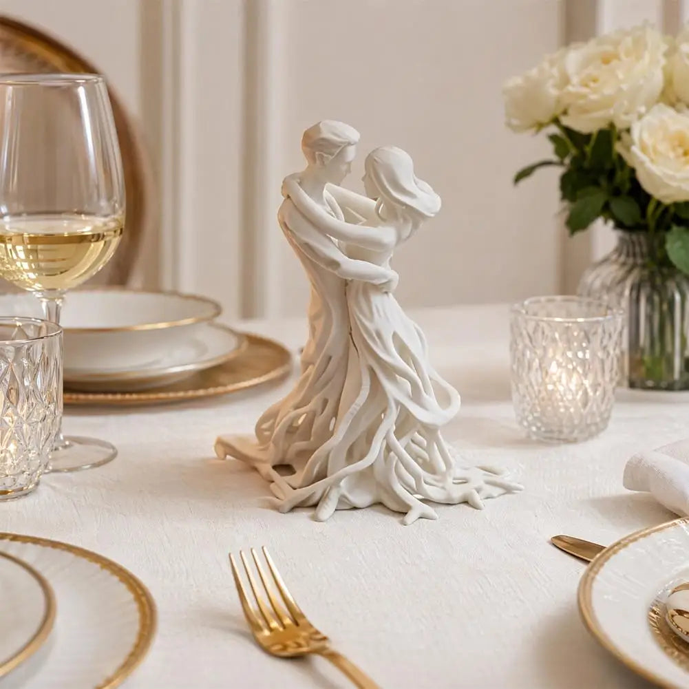 3D Printed Couple Embrace Statue – Wedding Decor