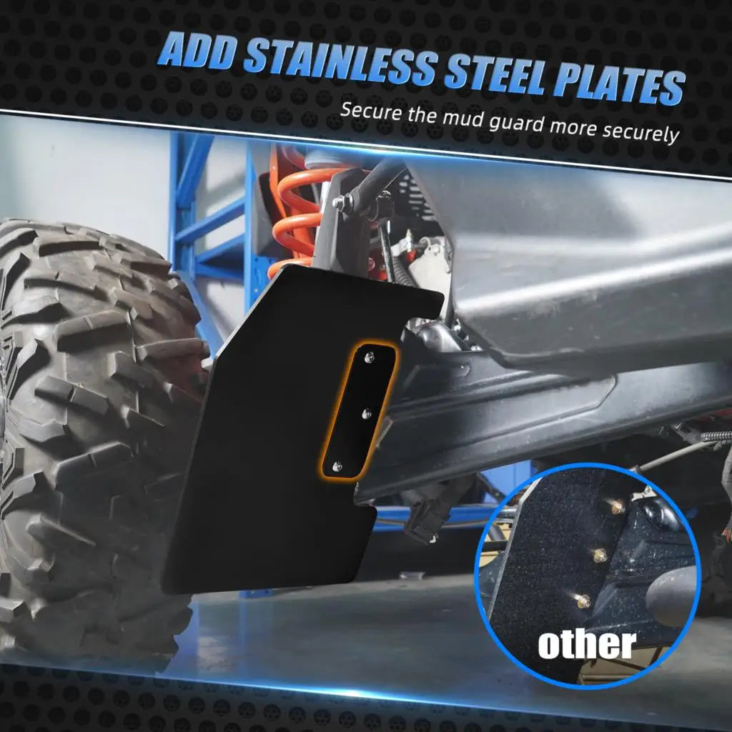 NICECNC Rear Wheel Rock Deflector Kit for Can-Am Maverick X3