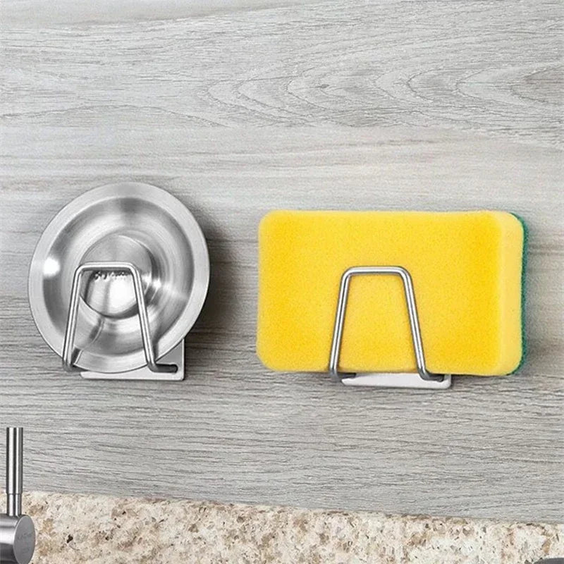 Stainless Steel Sink Sponge Holder – Self-Adhesive