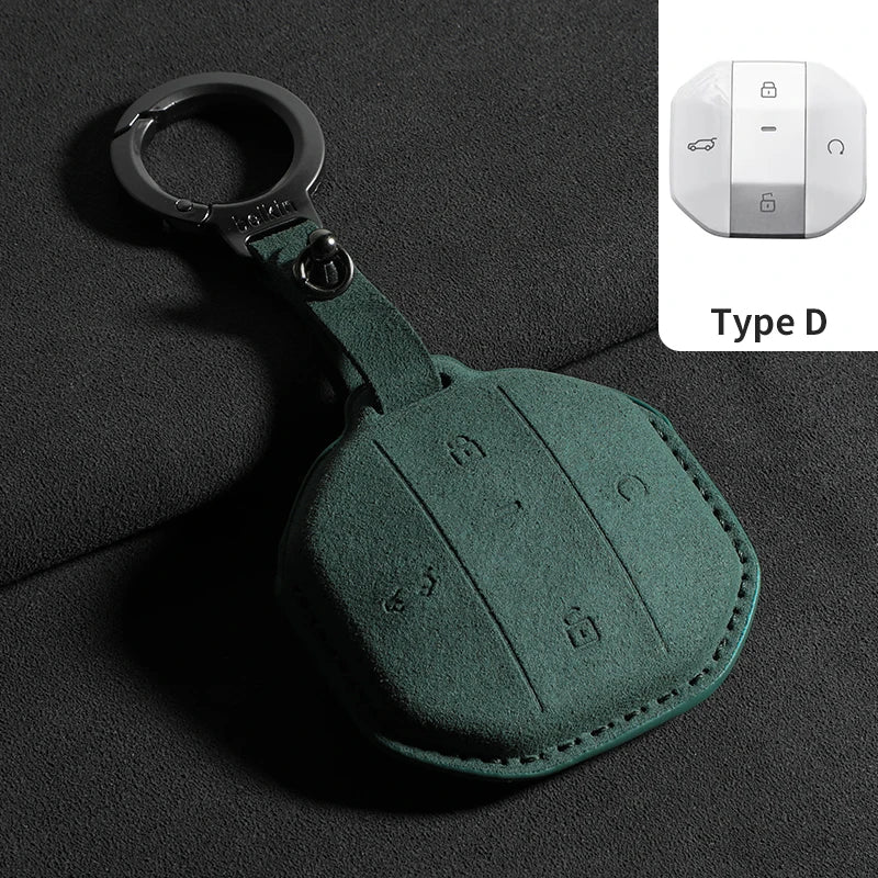 Suede Key Case Cover for Jetour T1/T2 Remote Key